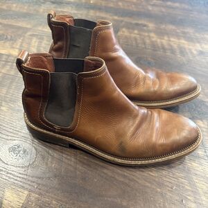 Vintage Foundry Co Men's Darwin Leather Chelsea Boots, Cognac, Size 11 GUC